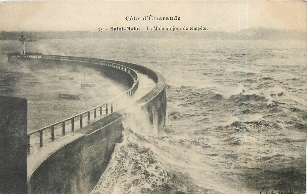 Côte d'Émeraude — Der Môle an einem stürmischen Tag — Saint-Malo, n°53 - Vorderseite