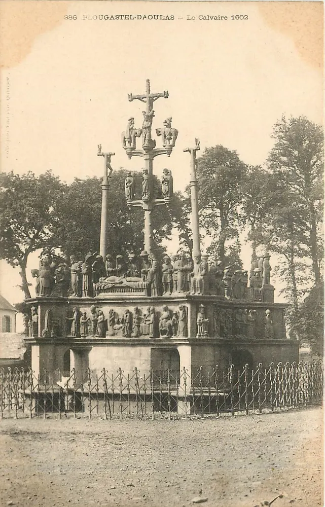 Plougasnél-Daoulas — Vista del Calvario 1602 — Editor: Lallemand & Cie, n.º 386 - Anverso