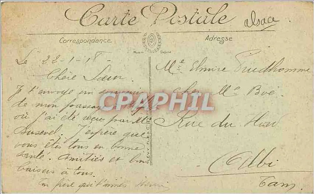 Belfort — Denkmal der Drei Belagerungen und Schloss — Verlag L. L. n° 68 - Rückseite