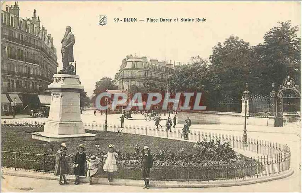 Dijon — Darcy Square and Rude Statue - Front