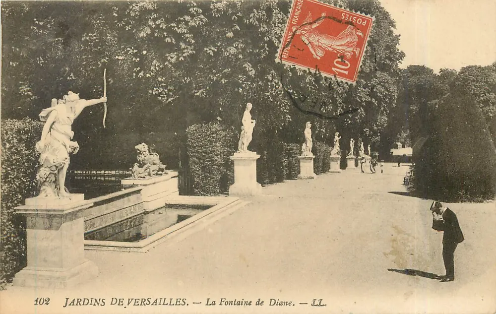Jardins de Versailles — La Fontaine de Diane — LL, n°102 - Recto