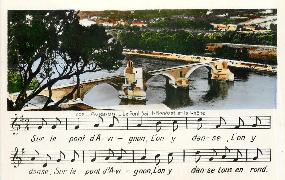 Avignon — O Ponte Saint-Bénézet e o Rio Rhône — Edição J. Cours do Vieux Port, Marselha - Frente