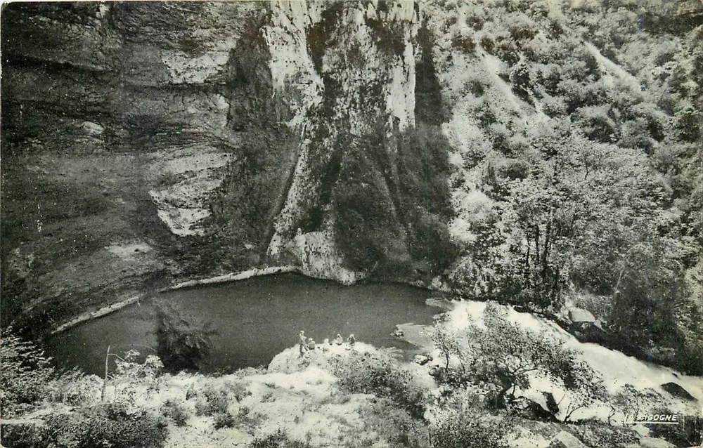 Fontaine de Vaucluse — Źródło i jego jaskinia — Édit. La Cigogne, Marsylia - Awers