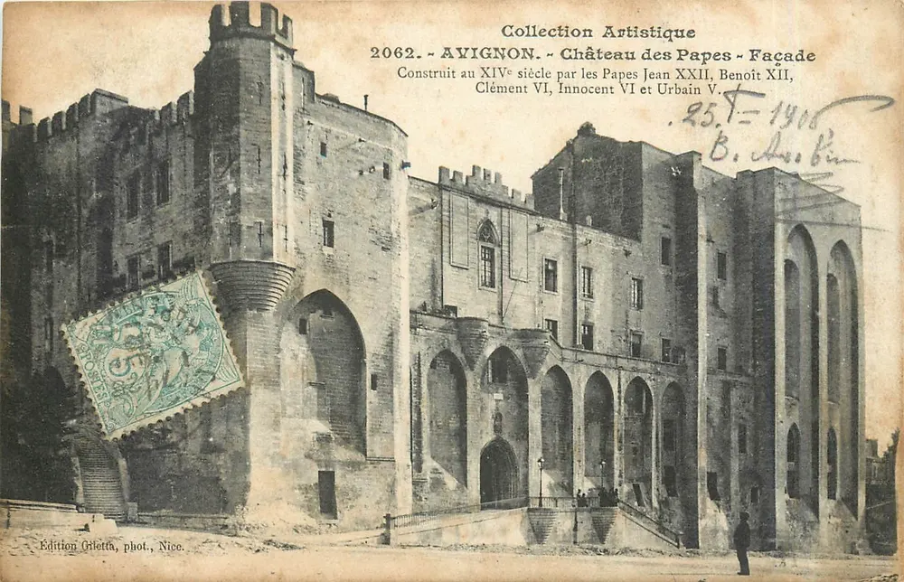 Avignon - Château des Papes - Façade — Collection Artistique n°2062, édition Glietta, Nice - Recto