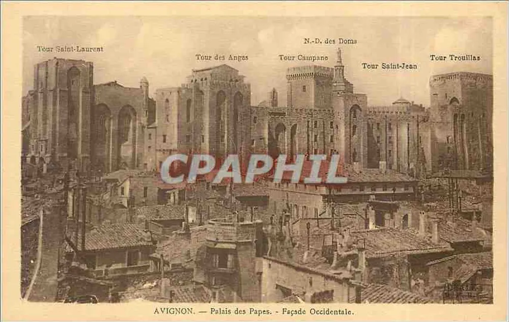 Avignon — Palácio dos Papas — Fachada Ocidental — Edição Artística Stidaire, Avignon - Frente