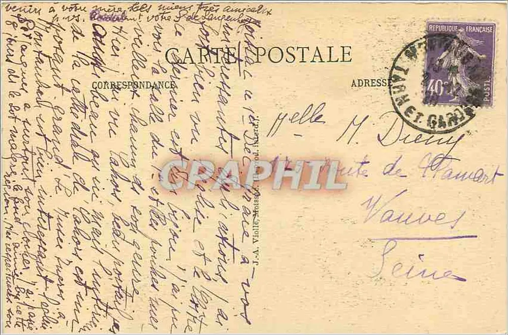 Cloître de Moissac — Vista interna — Bilhete postal moderno - Verso