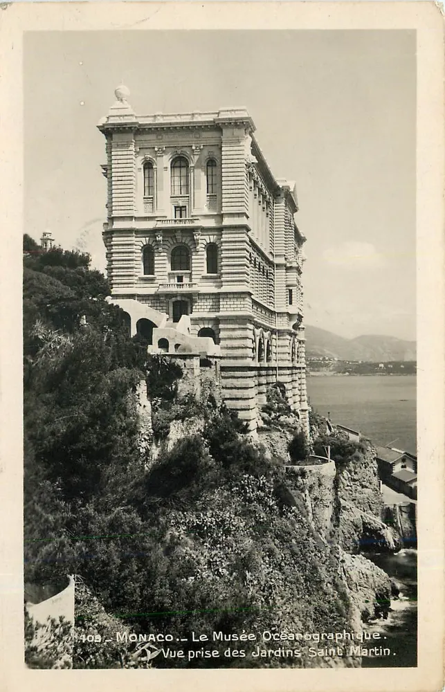 Monaco — Das Ozeanografische Museum aus den Gärten Saint-Martin gesehen — Editions Cigogna - Vorderseite