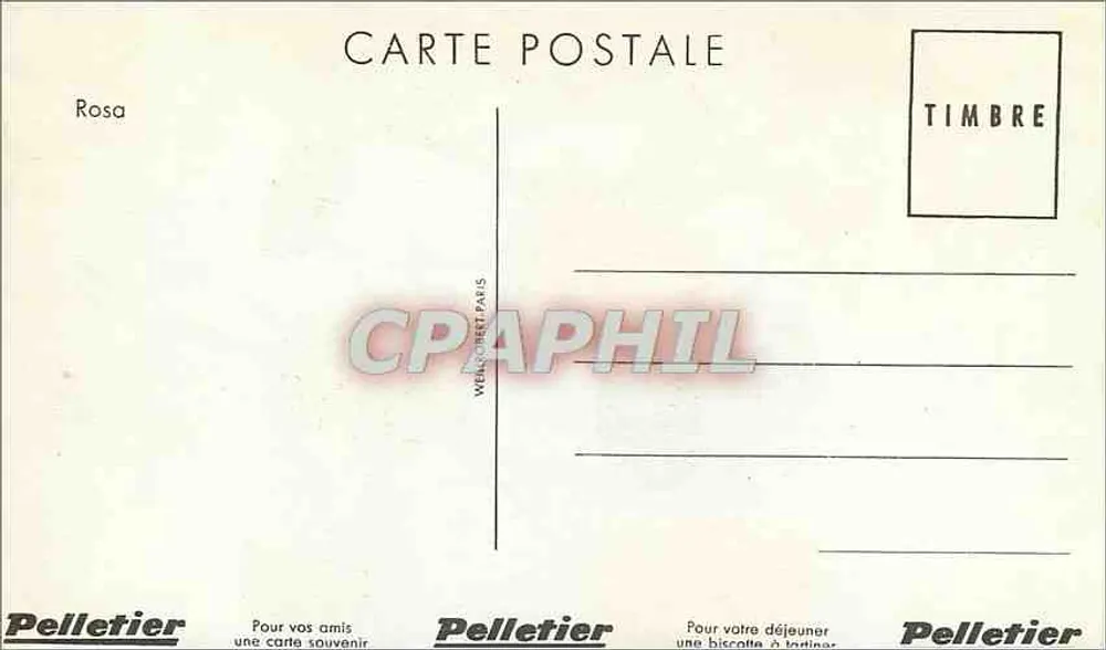 Gelbe Rosen — mit blauem Schleifchen — Pelletier, Paris - Rückseite