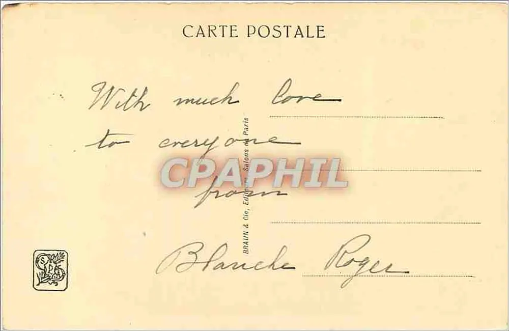 Gesto Maternal — Mlle M. Carpentier — série 01208 - Verso