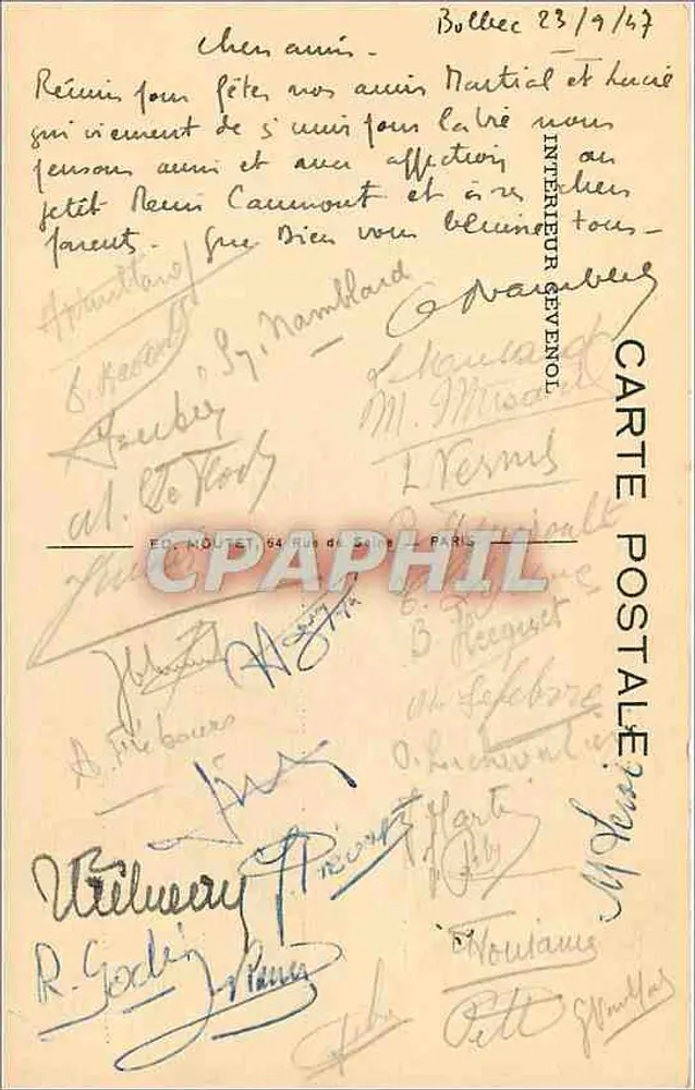 Mulher amamentando uma criança — cena íntima — Cliche Attinger, Jeanne Lombard 1923 - Verso