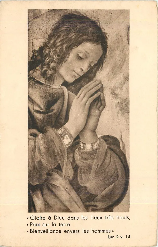 Um anjo em adoração — Lippi — Edição do C.N. das U.C.J.F., rue de Clichy, Paris (9e) - Frente