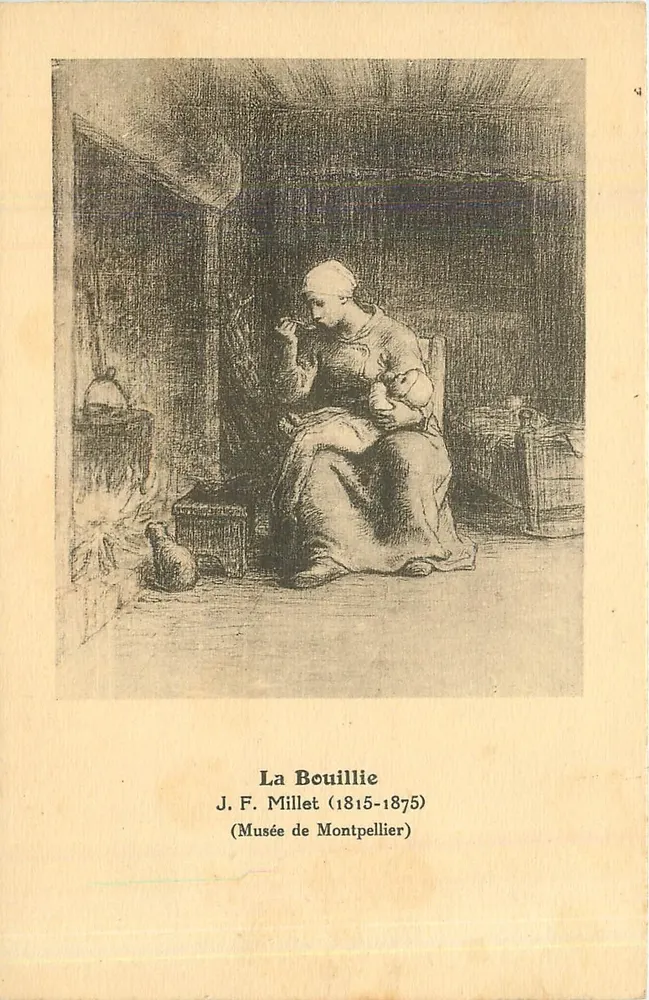 Die Bouillie — J. F. Millet (1815-1875) — Musée de Montpellier - Vorderseite