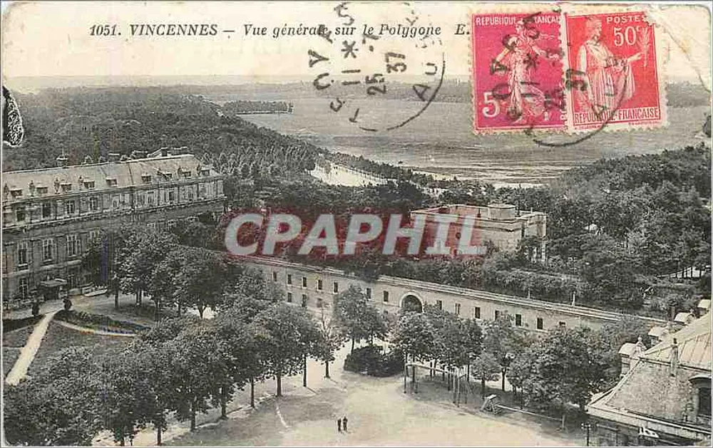 Vincennes — Vista geral do Polygone — Editor E. n° 1051 - Frente