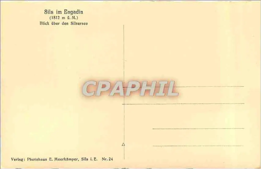 सिल्स इम एंगाडिने — (1812 मीटर एम.ओ.एस.एल.) — सिल्सरसी के ऊपर का दृश्य — फोटोहाउस ई. मीरकैम्पर, सिल्स इम ई. नंबर 24 - पीछे