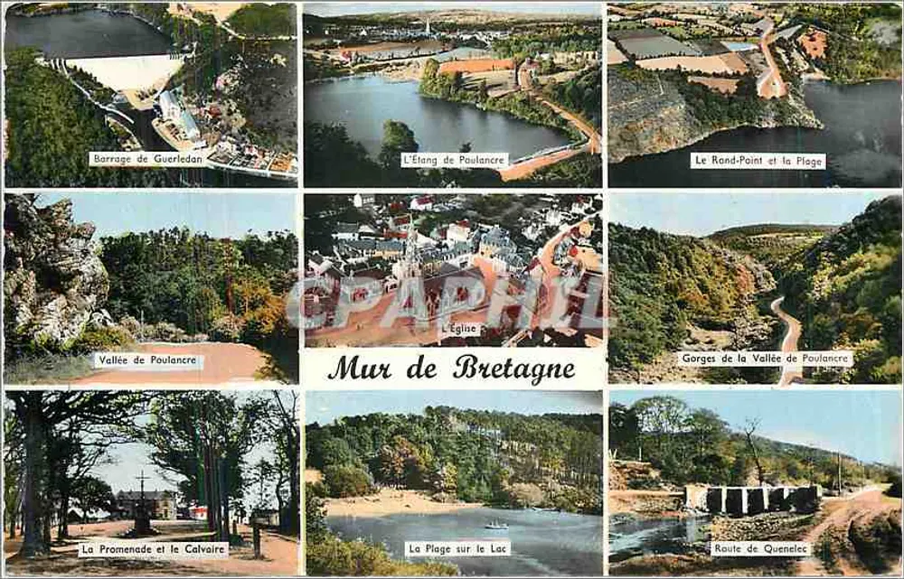 Mur de Bretagne — Vue panoramique des sites de la vallée de Poulancré — Éditions Gaby - Recto