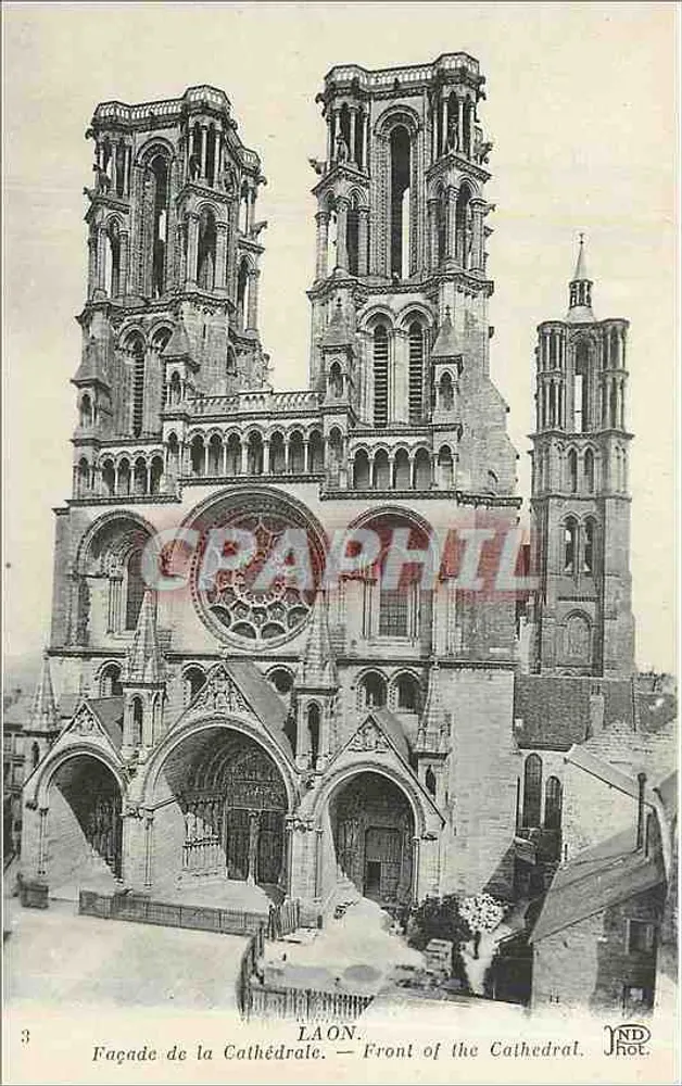 Laon — Fachada da Catedral — JND Hot. - Frente