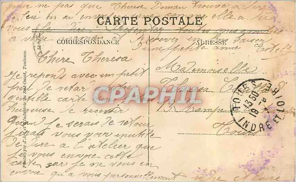 Toulouse — Pont suspendu, Hospice de la Grave — Éditeur non identifié, n° 56 - Verso