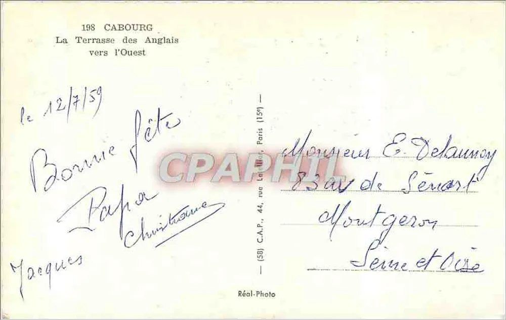 Cabourg — La Sua Spiaggia — Réal-Photo - Verso