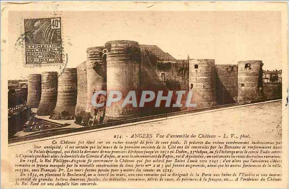 Angers - Vista geral do Castelo — L. V., fot. — Edição artística Angers - Frente