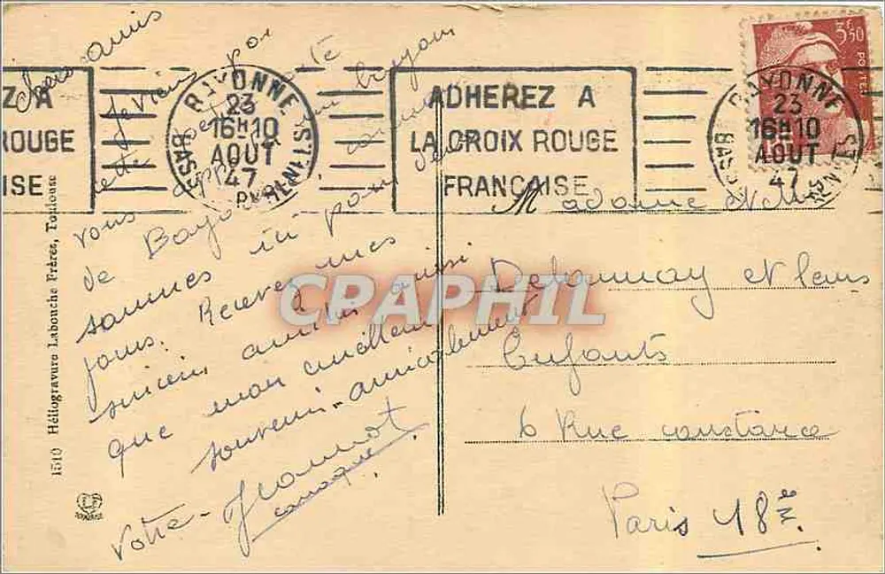 Bayonne - A abside da catedral — Héliogravure Hélio 9, editada por Héliogravure Laboncha Frères - Verso