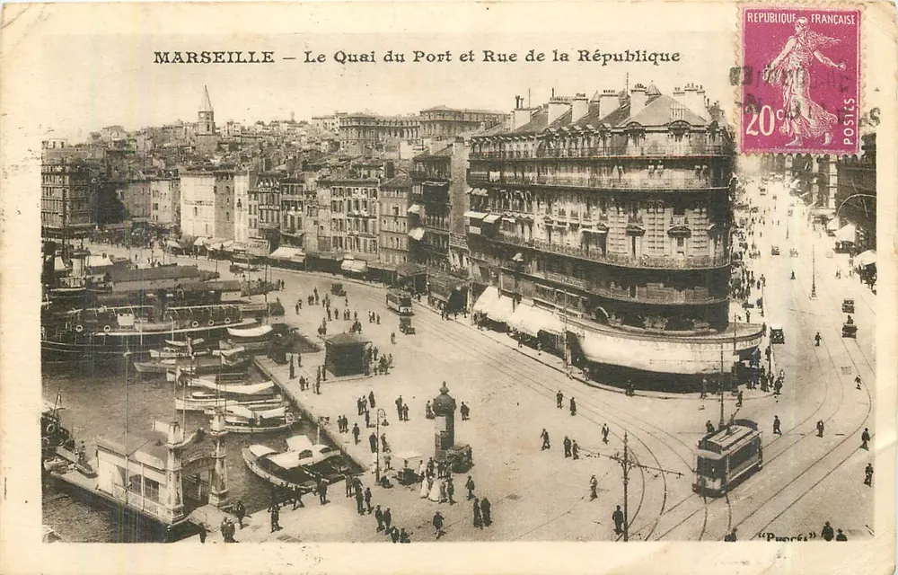 Marseille — Der Kai des Hafens und Rue de la République — Verleger nicht sichtbar - Vorderseite