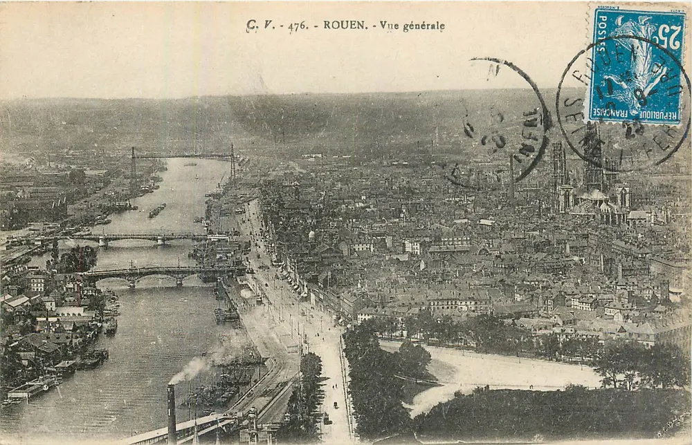 Rouen - Vista geral — C.V. 476 — Editor C.V. - Frente