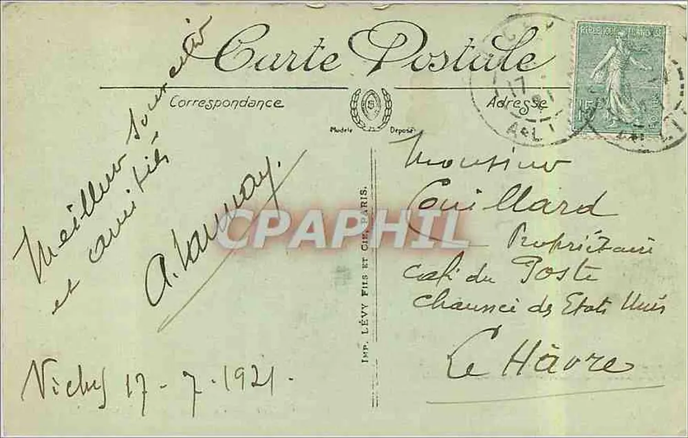 Vichy — Vista tirada no Parque — LL. — n°62 - Verso