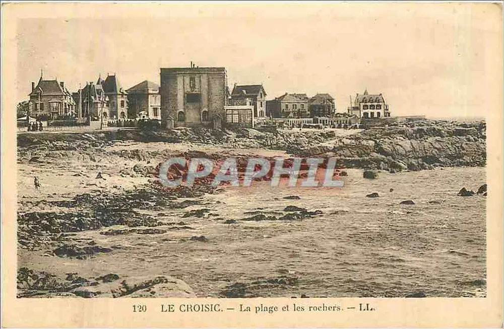 Le Croisic — A praia e os rochedos — L.L. — n°120 - Frente