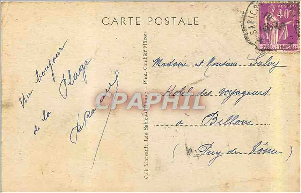 Les Sables-d'Olonne — Les Rochers de la Chaume et la Jetée — Astrea - Verso
