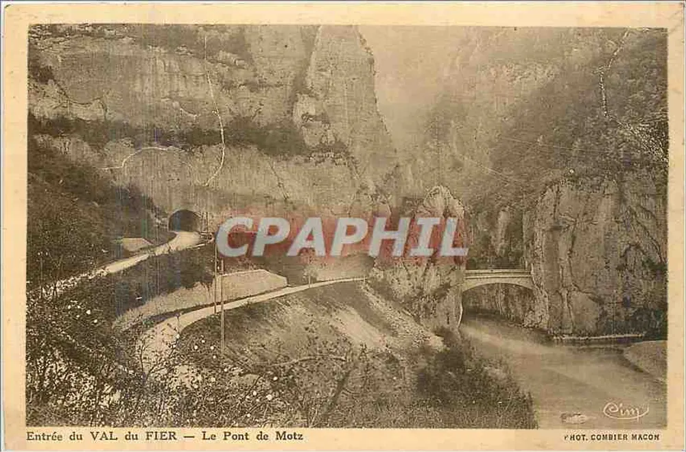Entrée du VAL du FIER — Le Pont de Motz — HOT. COMBIER MACON - Recto