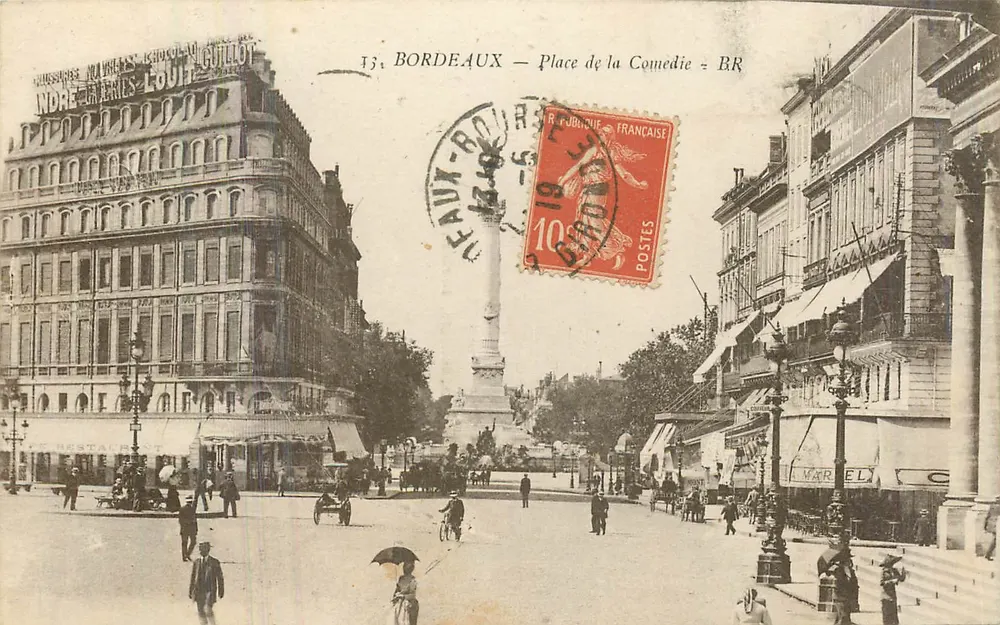Bordeaux — Place de la Comédie — Editor: J.J. Bordeaux, n°13 - Frente