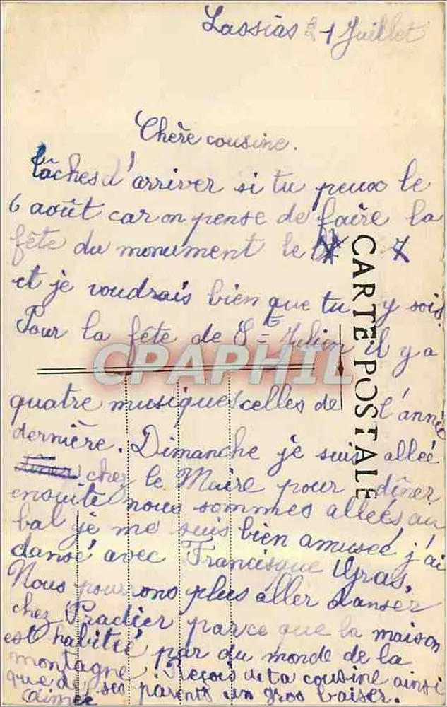 Marseille - Rue Cannelière — trem n°757 — editor não identificado - Verso