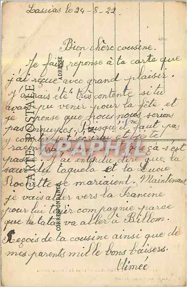 Clermont-Ferrand — Estátua do Geral Desaix — Bougé, rua de l’Ecu - Verso