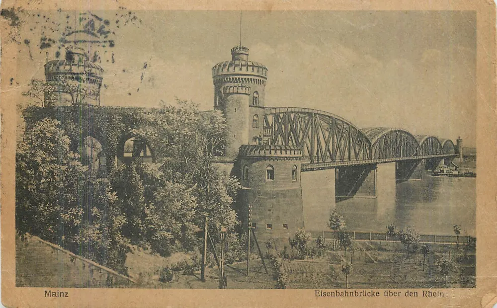 Mainz — Ponte ferroviária sobre o Reno — Ludwig Röhm, Mainz, n° 2835 - Frente