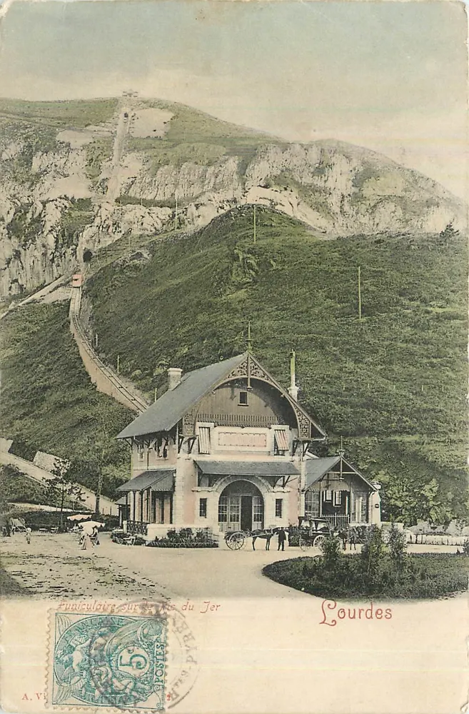 Funicular sobre o Rio do Jer — Lourdes — A. VI - Frente