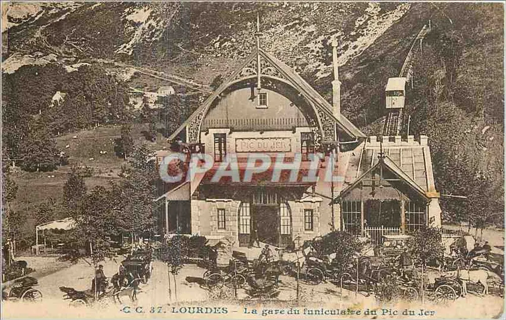 Lourdes — La gare du funiculaire du Pic du Jer — C.C. 37 - Recto