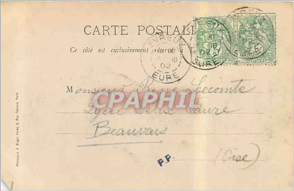 Evreux — atrás da catedral — editor Pasquier & Berger, Paris - Verso