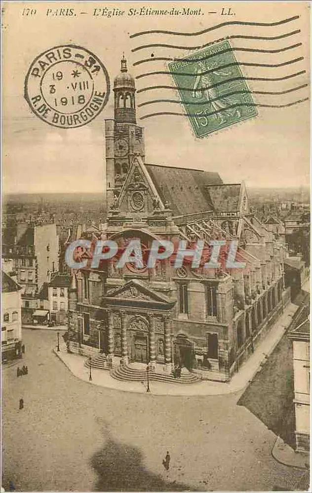 Paris — L'Église Saint-Étienne-du-Mont — LL. Éditeur LL, n° 1710 - Recto
