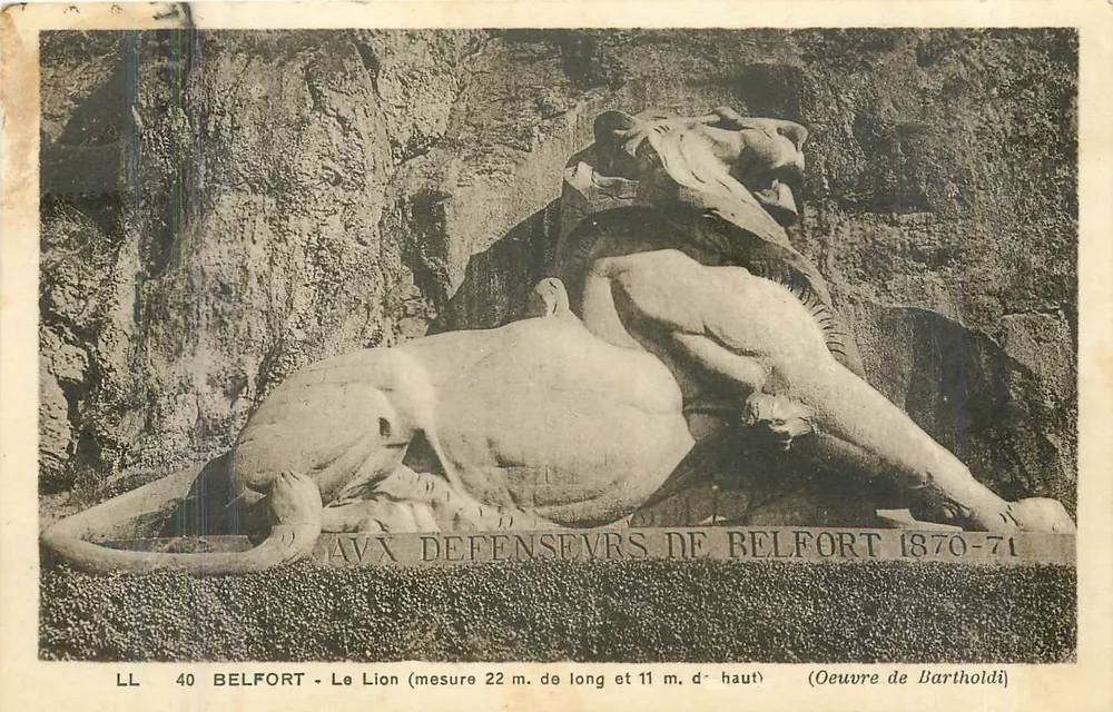 Belfort - O Leão — obra de Bartholdi, 1870-71 — LL 40 - Frente