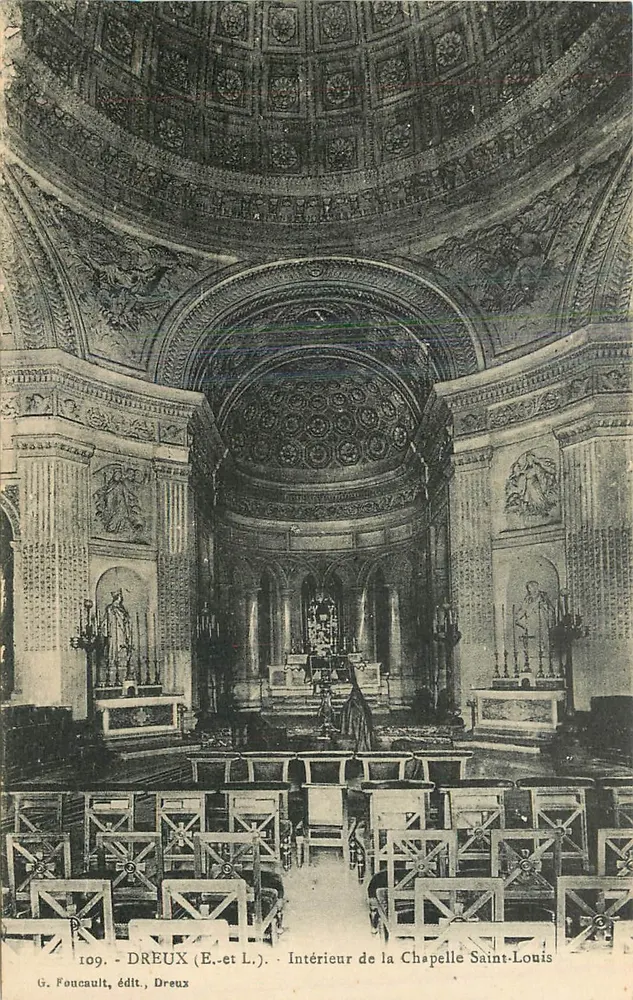 Intérieur de la Chapelle Saint-Louis — Dreux (E.-et L.) — G. Fonceault, édit. Dreux, n° 109 - Recto