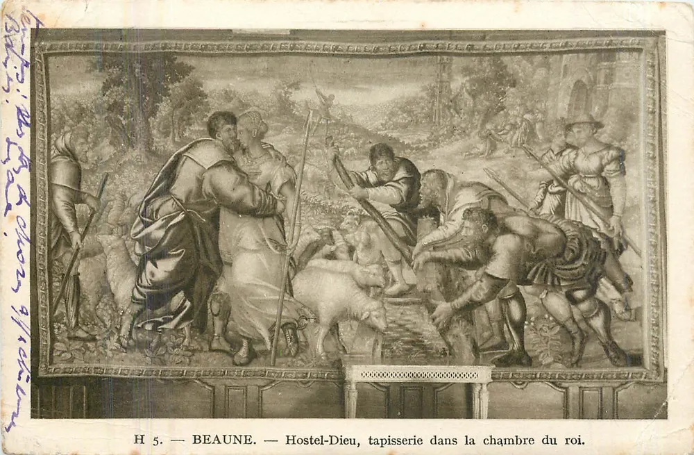 Beaune — Hostel-Dieu, Wandteppich im Königszimmer — H 5, herausgegeben von der Librairie de Beaune - Vorderseite