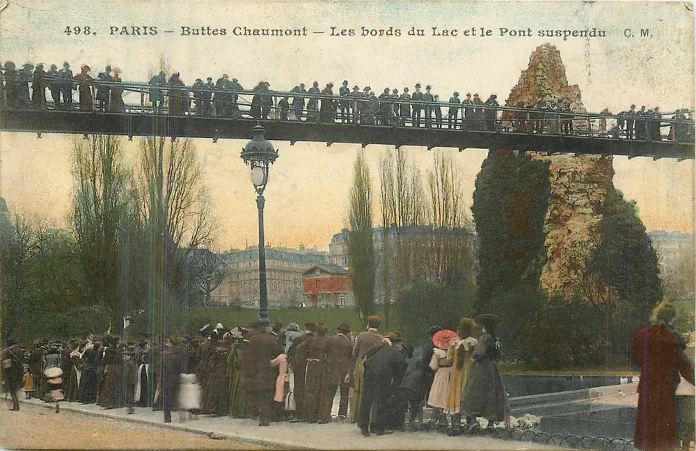 Paris – Buttes Chaumont – Die Ufer des Sees und die Hängebrücke – C.M. n°498 - Vorderseite
