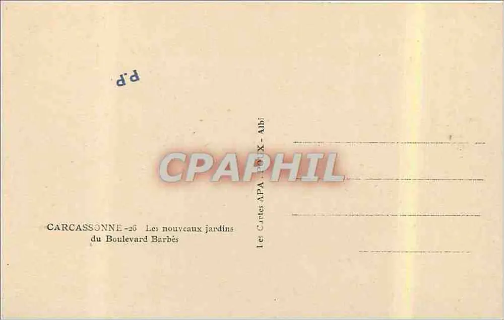Carcassonne — Die neuen Gärten des Boulevard Barbés — Verlag APA - Rückseite
