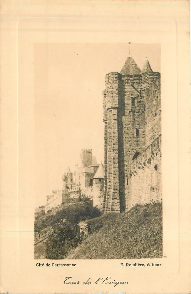 Cité de Carcassonne — Tour de l'Évêque — E. Roudière, publisher - Front