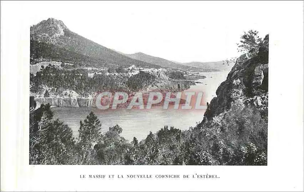 O massif e a nova corniche do Estérel — vista panorâmica — editor não identificado - Frente