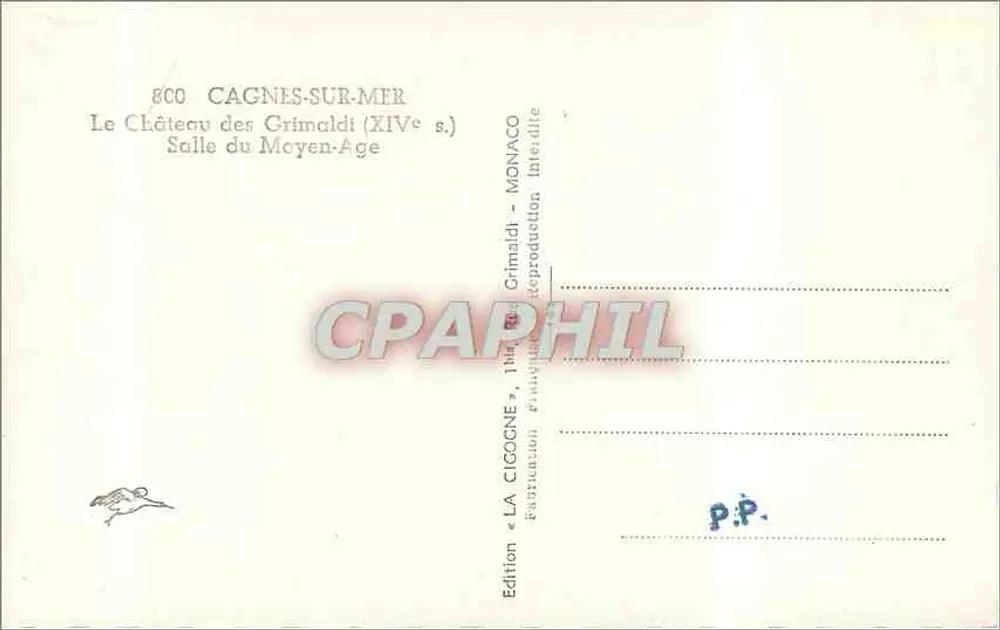 Schloss Grimaldi — Saal des Mittelalters — Édition La Cigogne - Rückseite