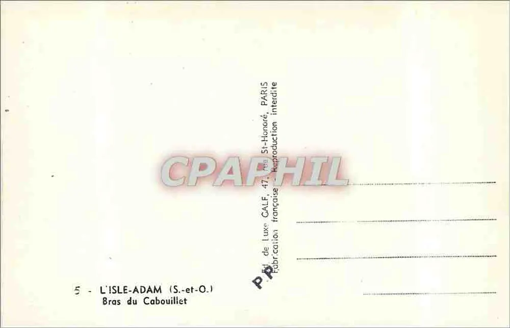 Bras du Cabouillet — L'Isle-Adam (S.-et-O.) — CALF, Paris - Verso