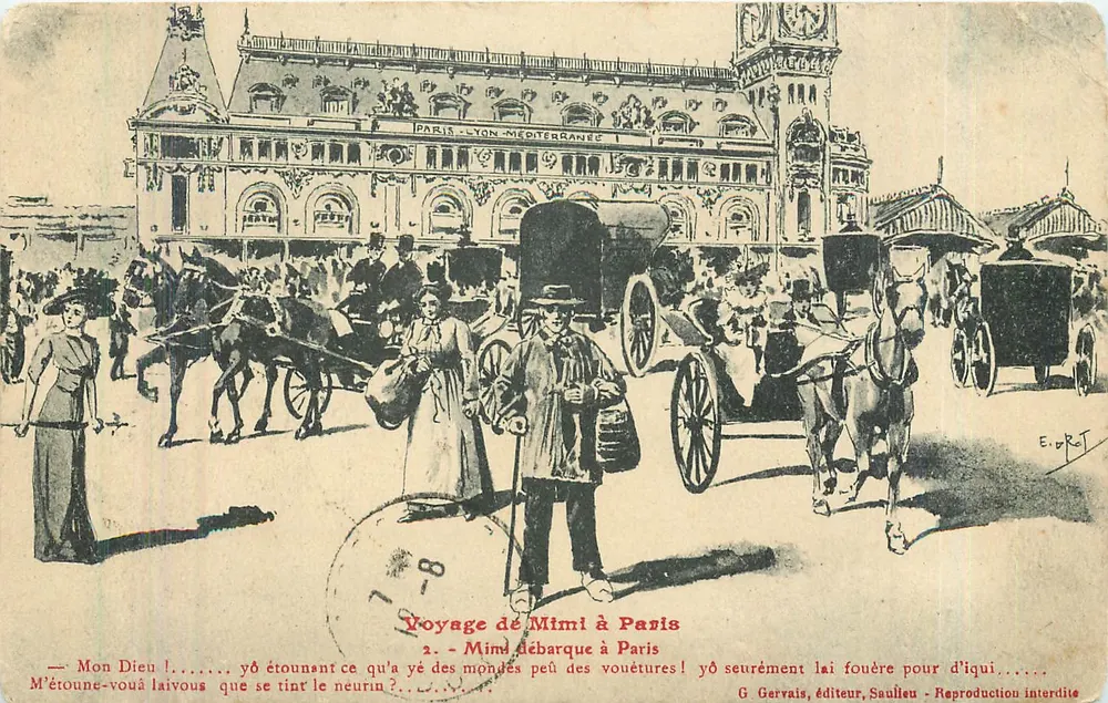Viagem de Mimi para Paris — 2. Mimi desembarca em Paris — G. Gervais, editor, Saulieu - Frente