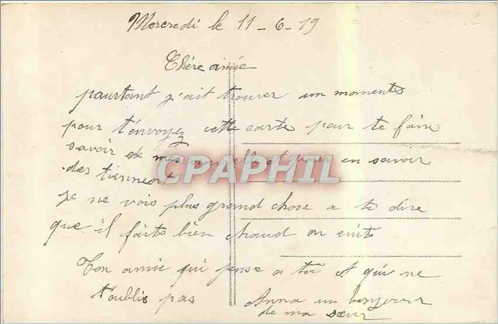 Młoda kobieta w stroju wiejskim — kapelusz z dużym węzłem — wydawca W.D. n° 1370 - Rewers