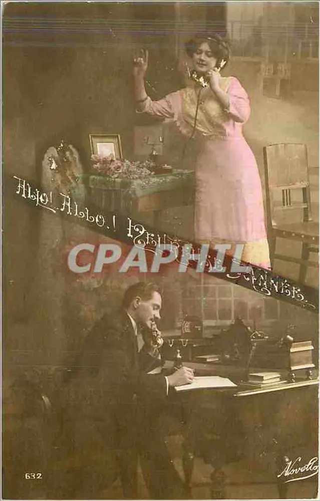 Vrouw aan de telefoon — kantoorscene — Novello, n° 632 - Voorkant